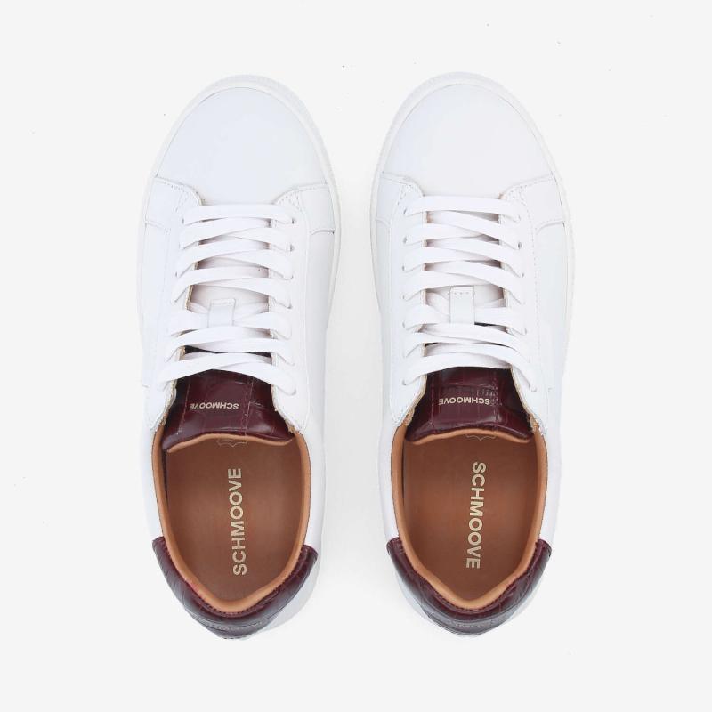 SPARKLE SNEAKER W - NAPPA/KROCO - WHITE/BURGUNDY